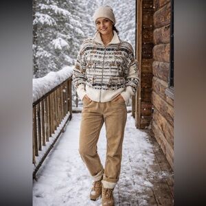 Anthropologie NWT Pilcro Collared Zip-Up
Novelty Sweater size S.